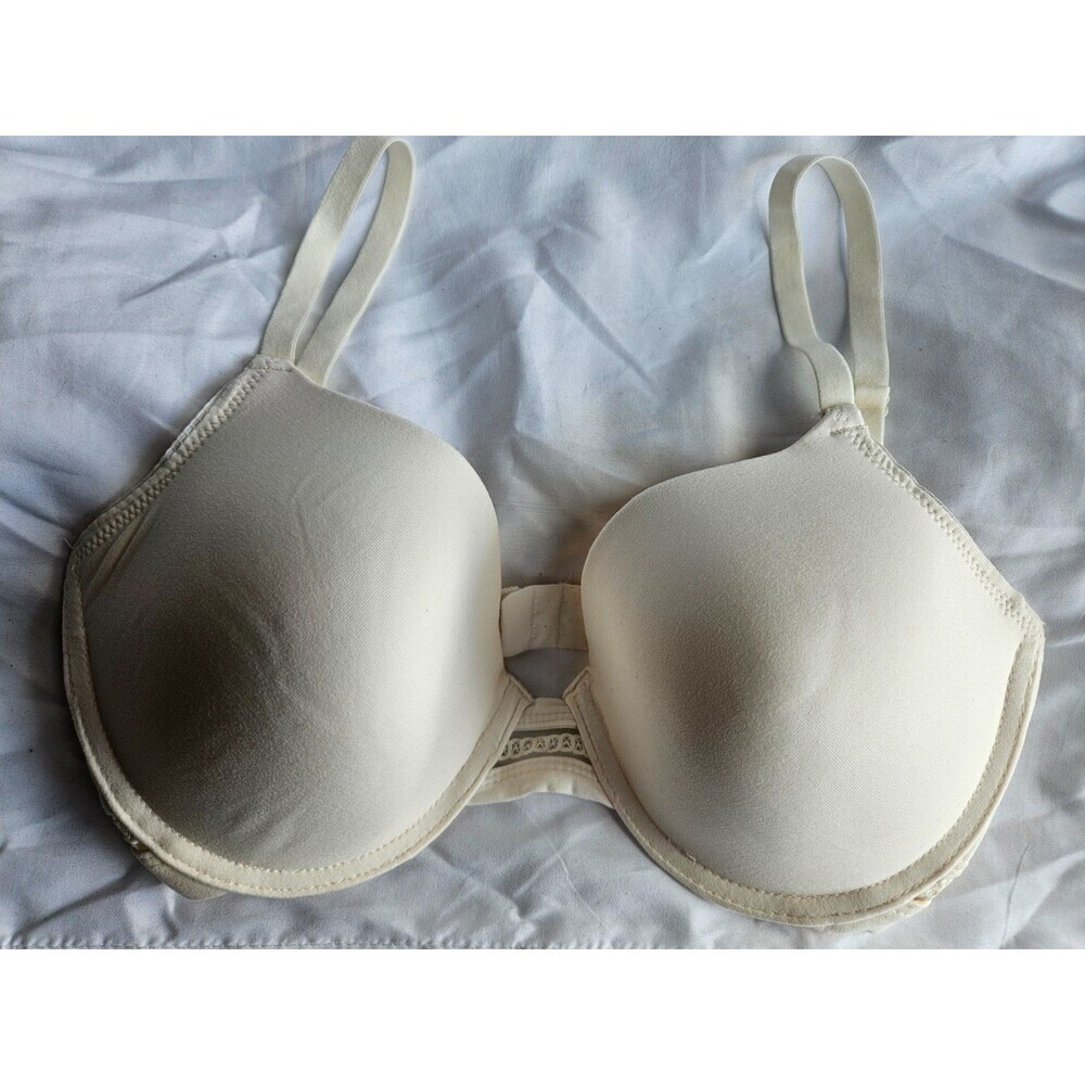 Anne Klein Bra 34DD Ivory Padded Underwire Adjustable Clasp Back